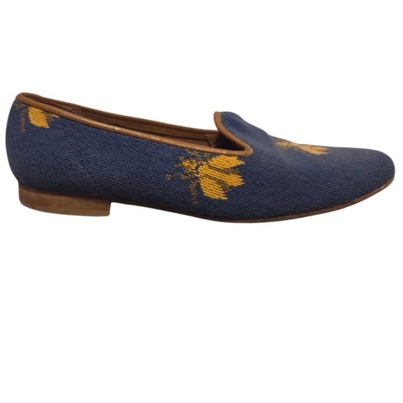 Zalo Vintage Needlepoint Tapestry Embroidered Slip On Loafer Mules Flats Size 9 - Picture 8 of 8